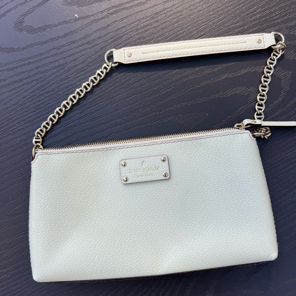 Kate Spade Cream Wristlet with Chain Strap